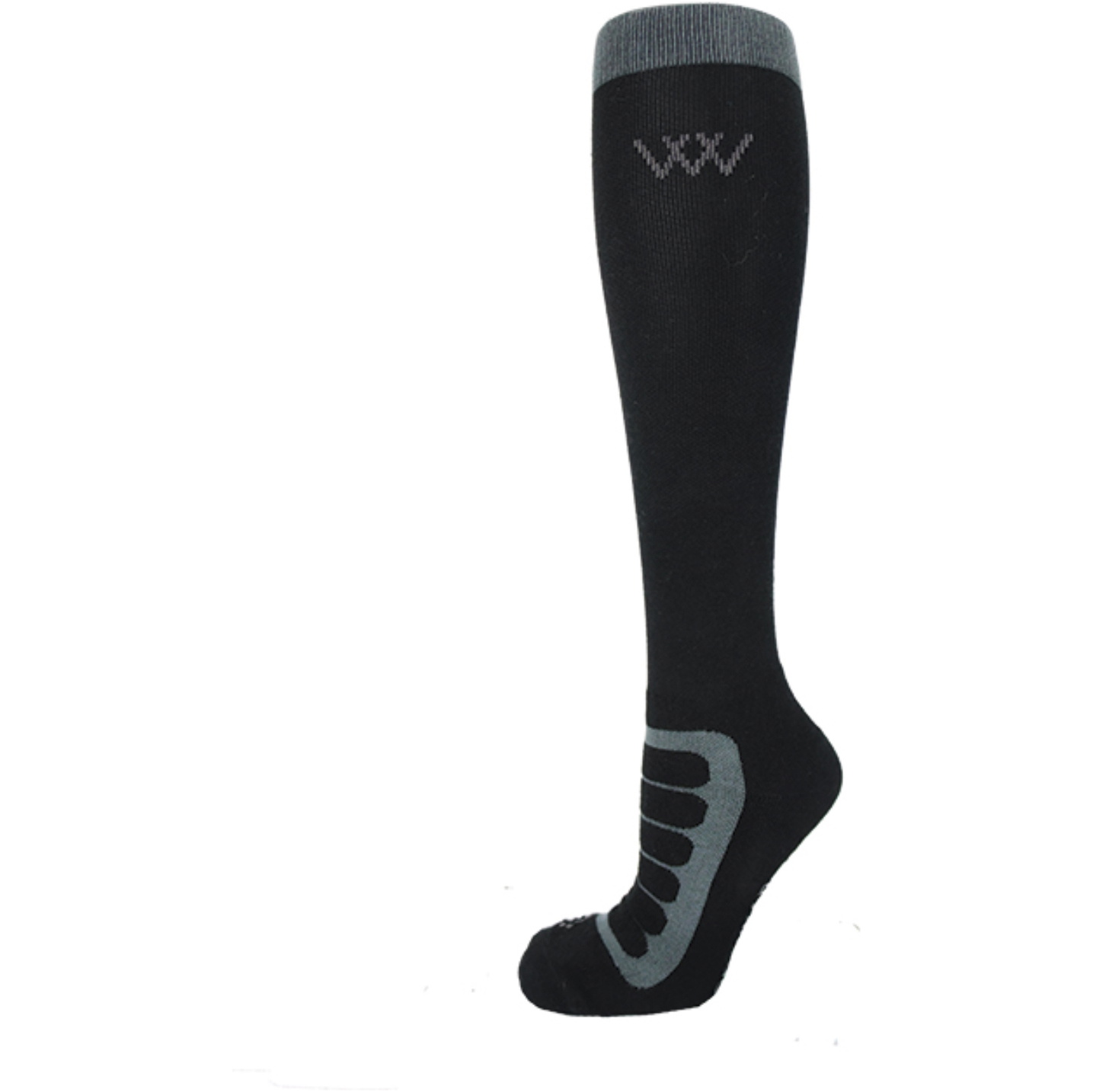 2025 Woof Wear Long Bamboo Tech Riding Sock WW0020-BKGY - Black Grey